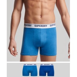 Lot de deux boxers en coton biologique Dual Logo SUPERDRY