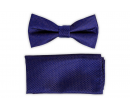 Nœud Papillon et Pochette Piqué bleu roi