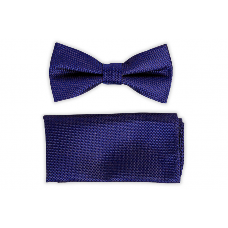 Nœud Papillon et Pochette Piqué bleu roi