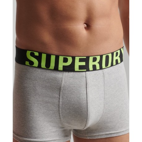 Lot de deux caleçons en coton biologique Dual Logo SUPERDRY sur cosmo-lepuy.fr