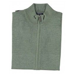 Cardigan gilet zippé Fellows united vert sur cosmolepuy