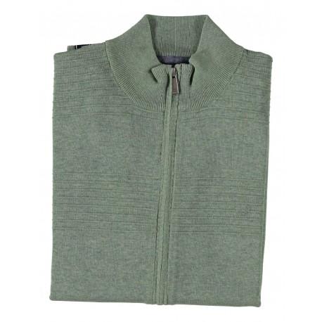 Cardigan gilet zippé Fellows united vert sur cosmolepuy