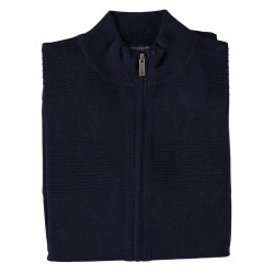 Cardigan gilet zippé Fellows united marine sur cosmolepuy