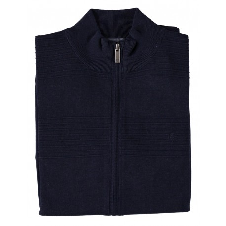 Cardigan gilet zippé Fellows united marine sur cosmolepuy