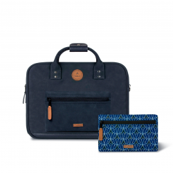 Zurich 1 sac ordinateur + 2 poches bleu foncé par Cabaia sur cosmo-lepuy.fr