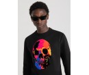 SWEAT-SHIRT AVEC IMPRIMÉ TÊTE DE MORT MULTICOLORE