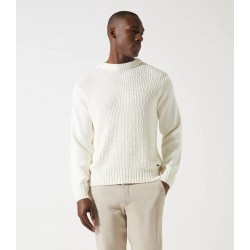 Pull col rond rayé écru BOMARIN