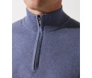 Pull col zippé camionneur indigo BACARY