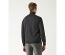 Pull col rond rayé anthracite BRUNO