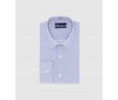 Chemise imprimée avec broderie marine IZAC