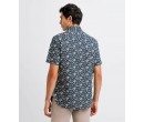 Chemise casual en coton marine IZAC