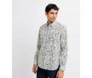 Chemise casual imprimée écrue IZAC