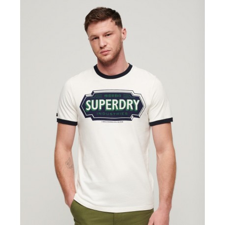 T-shirt Ringer Workwear à motif SUPERDRY sur cosmo-lepuy.fr
