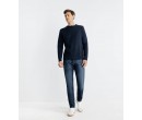 Pull manches longues  IZAC col rond marine
