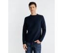 Pull manches longues  IZAC col rond marine
