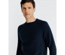 Pull manches longues  IZAC col rond marine