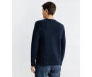 Pull manches longues  IZAC col rond marine