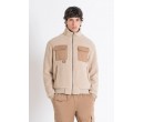 VESTE BEIGE EFFET TEDDY AVEC POCHES