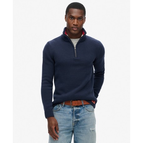 SUPERDRY Pull à col tunisien Vintage Athletic sur cosmo-lepuy.fr