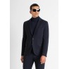 VESTE « ASHE » SUPER SLIM FIT MARINE EN VISCOSE MÉLANGÉE