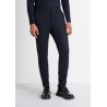 PANTALON « ASHE » SUPER SKINNY FIT EN VISCOSE MÉLANGÉE marine