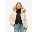 SUPERDRY Veste rembourrée à capuche en fourrure synthétique Fuji sur cosmo-lepuy.fr