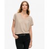 SUPERDRY T-shirt flammé à logo brodé et col V