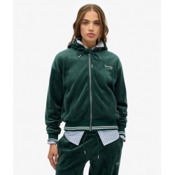 SUPERDRY Sweat à capuche zippé en velours Country Club sur cosmo-lepuy.fr
