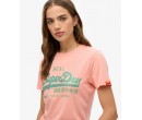 SUPERDRY T-shirt slim à strass Vintage Logo sur cosmo-lepuy.fr