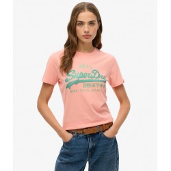 SUPERDRY T-shirt slim à strass Vintage Logo sur cosmo-lepuy.fr