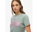 SUPERDRY T-shirt slim à strass Vintage Logo sur cosmo-lepuy.fr