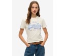 SUPERDRY T-shirt slim à strass Vintage Logo sur cosmo-lepuy.fr