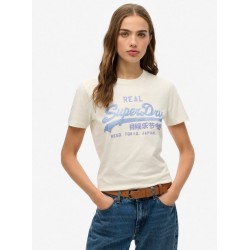 SUPERDRY T-shirt slim à strass Vintage Logo sur cosmo-lepuy.fr