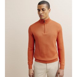 Pull IZAC col montant camionneur orange foncé COSMOPOLITE LE PUY EN VELAY