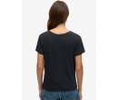 SUPERDRY T-shirt flammé à logo brodé et col V sur cosmo-lepuy.fr