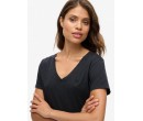 SUPERDRY T-shirt flammé à logo brodé et col V sur cosmo-lepuy.fr