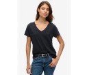 SUPERDRY T-shirt flammé à logo brodé et col V sur cosmo-lepuy.fr