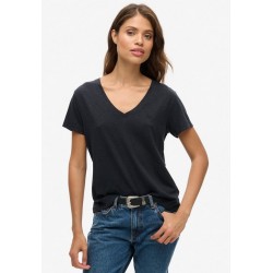 SUPERDRY T-shirt flammé à logo brodé et col V sur cosmo-lepuy.fr