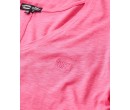 SUPERDRY T-shirt flammé à logo brodé et col V sur cosmo-lepuy.fr