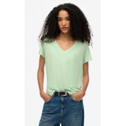SUPERDRY T-shirt flammé à logo brodé et col V sur cosmo-lepuy.fr