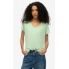 SUPERDRY T-shirt flammé à logo brodé et col V