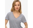 SUPERDRY T-shirt flammé à logo brodé et col V sur cosmo-lepuy.fr