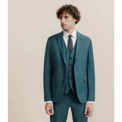 Costume 2 boutons laine majoritaire vert IZAC Cérémonie