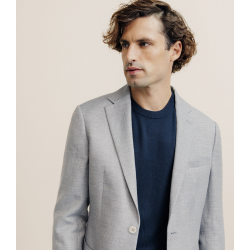 Veste casual à coudières bleue ciel  IZAC