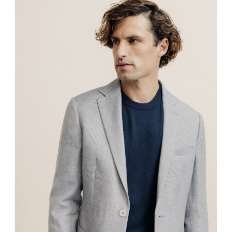 Veste casual à coudières bleue ciel  IZAC