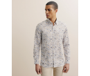 Chemise à fleurs 100% coton beige IZAC