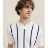 Polo en maille à rayures blanc IZAC