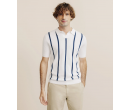 Polo en maille à rayures blanc IZAC cosmolepuy