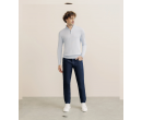 Pull col montant demi zippé bleu ciel IZAC