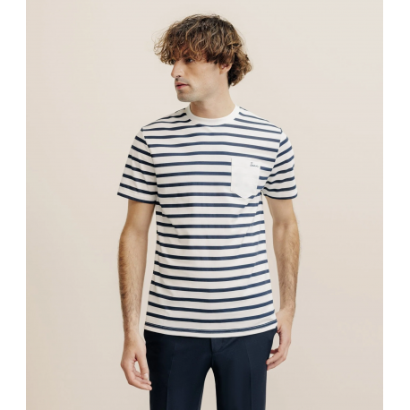 T-shirt marinière marine IZAC